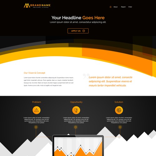 Currency design with the title 'Landing page design'