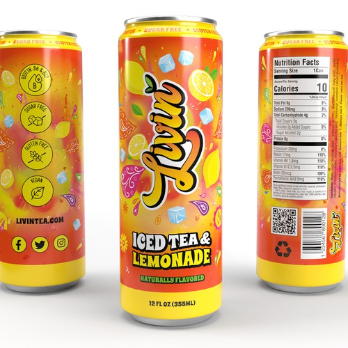 Canister design with the title 'Ice tea can design'