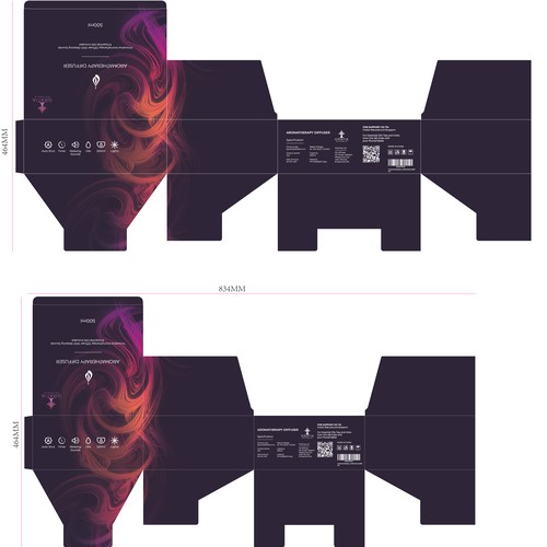 Smoke packaging with the title 'Aromatherapy Diffuser Packaging'