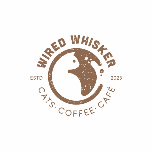 Black cat design with the title 'Whisker Cafe'