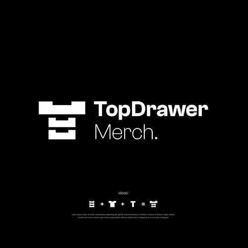 Shirt logo with the title 'Top Drawer Logo Design'