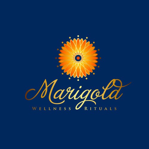 Mandala design with the title 'Logo concept for Marigold Wellness Rituals'