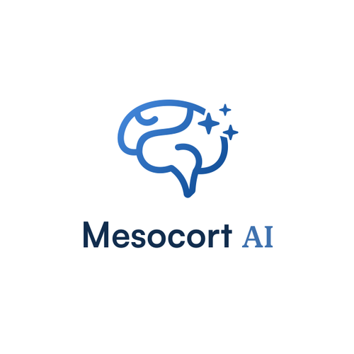 Brain logo with the title 'Mesocort AI'