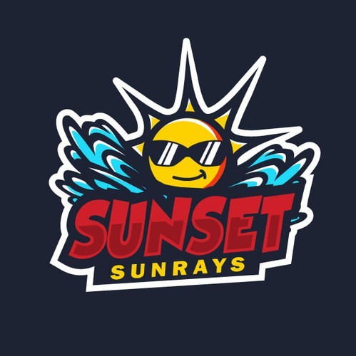 Swimming logo with the title 'Sunset'