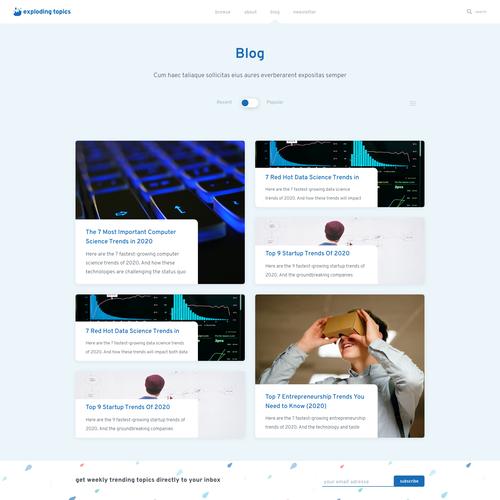 News website with the title 'Blog Feed'