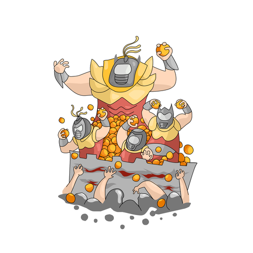 Clothing illustration with the title 'Ilustration for battle orange'