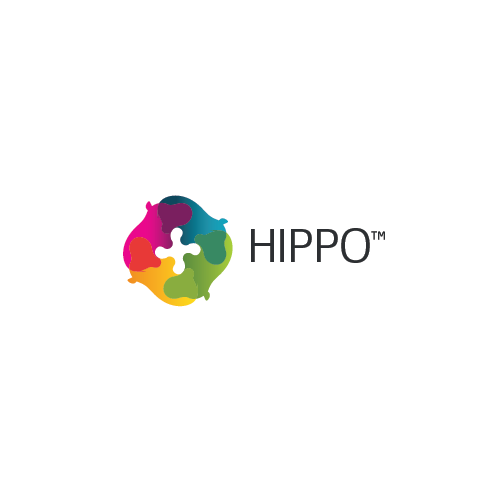 Hippo logo with the title 'Logo for mobile app - "Hippo"'