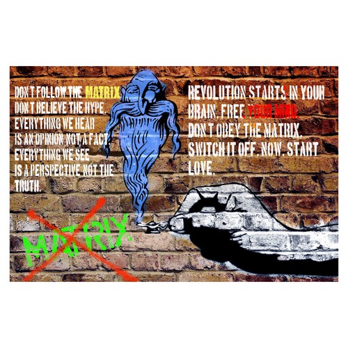 Stencil design with the title 'MIND'