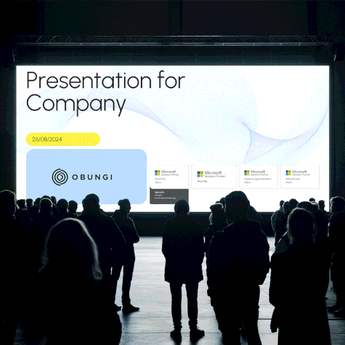 White and yellow design with the title 'Obungi Powerpoint Presentation'