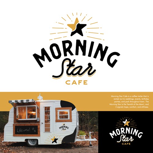 Trailer logo with the title 'Base of a winning design for Coffee trailer cafe'