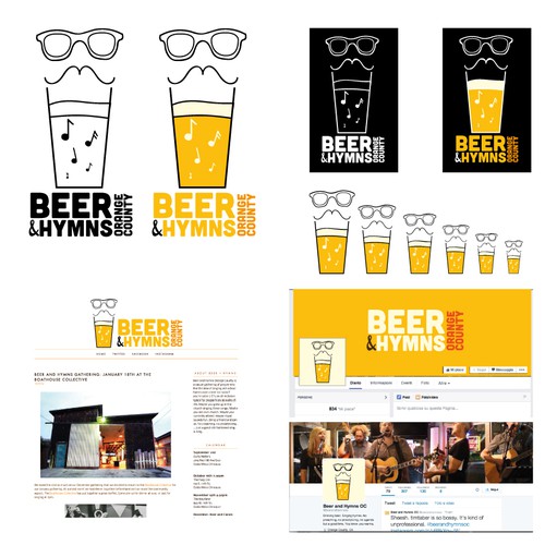 Facebook logo with the title 'Create a fun, hip logo for a monthly brewery gathering'