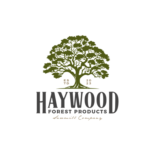 Woodworking design with the title 'Vintage Tree Logo'