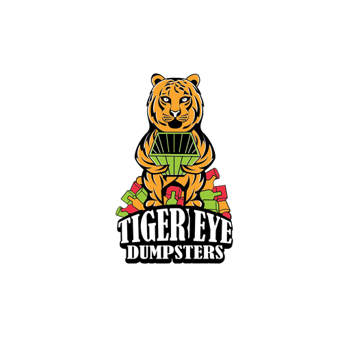 Dumpster logo with the title 'TIGER EYE DUMPSTERS'