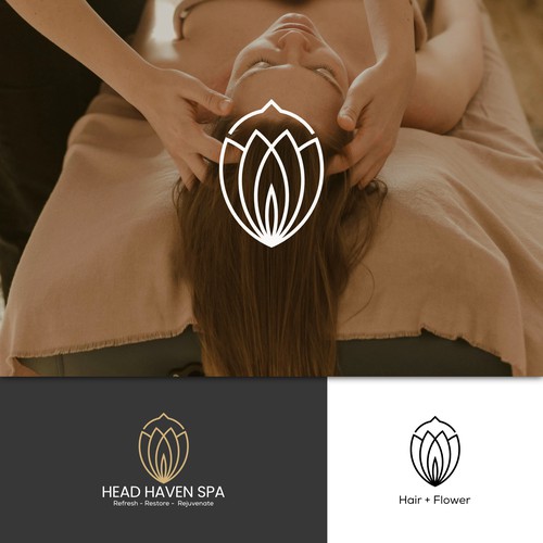 Disease awareness logo with the title 'luxury logo for Head Haven Spa'