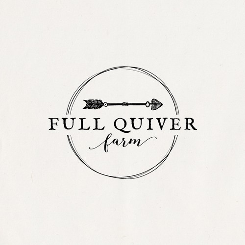 Wedding logo with the title 'Full Quiver Farm logo design'