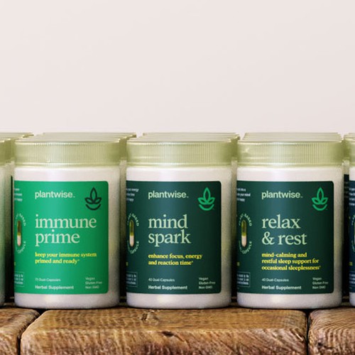 Mockup packaging with the title 'Product renderings for a supplement line'