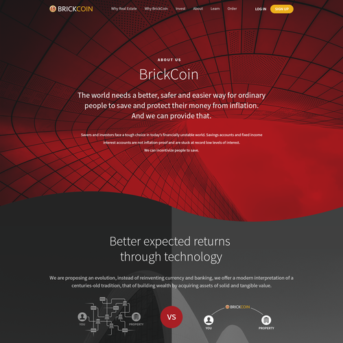 Architecture website with the title 'BrickCoin'