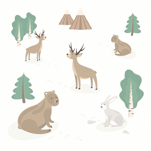 Deer artwork with the title 'pattern for a baby store'