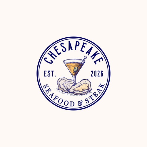 Cocktail logo with the title 'Logo for seafood restaurant'