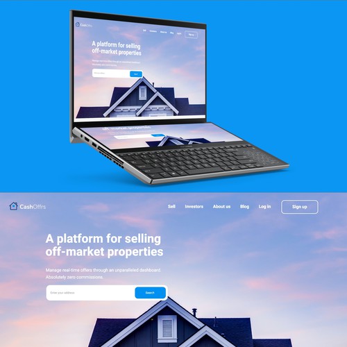 HTML website with the title 'Real Estate Market Platform'