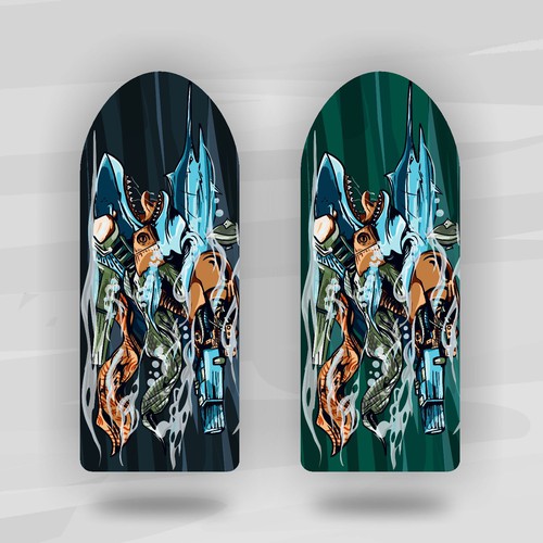 Glove design with the title 'Finger Gloves with ilustration'