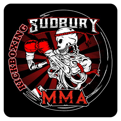 Kickboxing design with the title 'Sudbury MMA - Kickboxing'