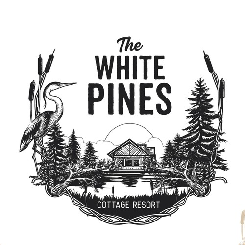Nature logo with the title 'logo for The White Pines'