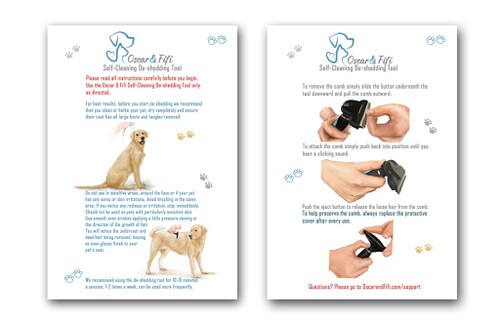 Instructions artwork with the title 'Create a Directions For Use Card with Illustrations for Premium Pet Product'