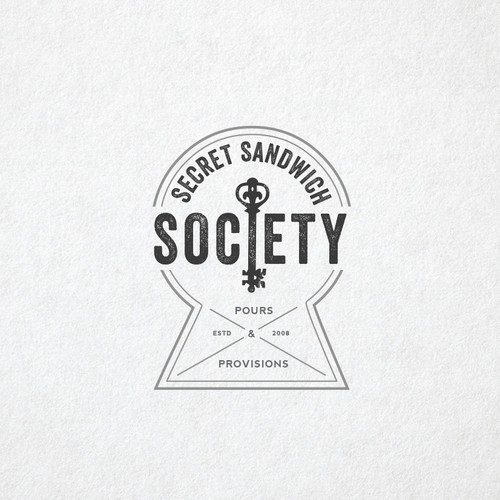 Sandwich shop logo with the title 'Logo design for "Secret Sandwich Society"'