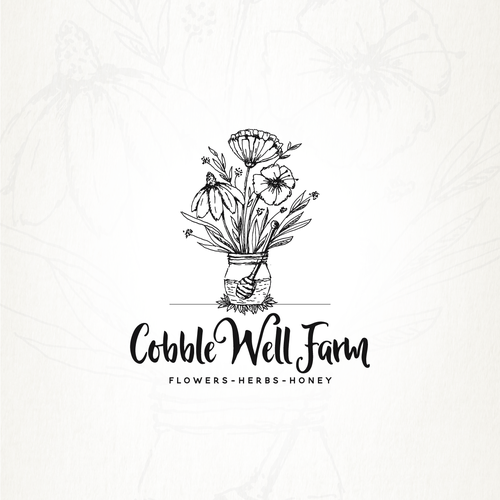Honey logo with the title 'cobble well farm'