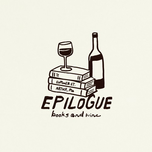 Design with the title 'Logo Design for Epilogue Books + Wine'