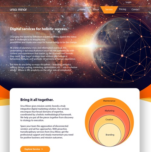 Space website with the title 'ursa minor 2'