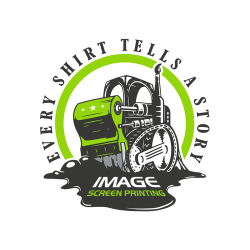 Screen print design with the title 'Shirt design for screen printing business'