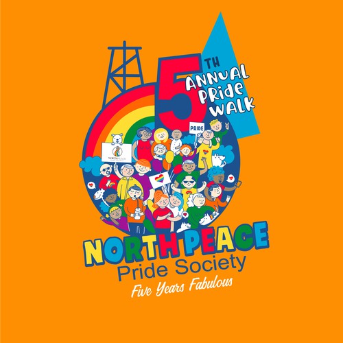 Digital artwork with the title 'Illustration for pride walk'