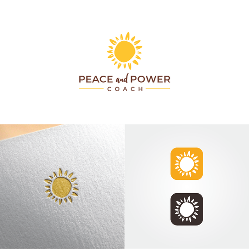 Petal design with the title 'Peace and Power Coach'