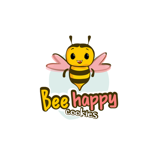 Cooking logo with the title 'Bee Happy Cookies'
