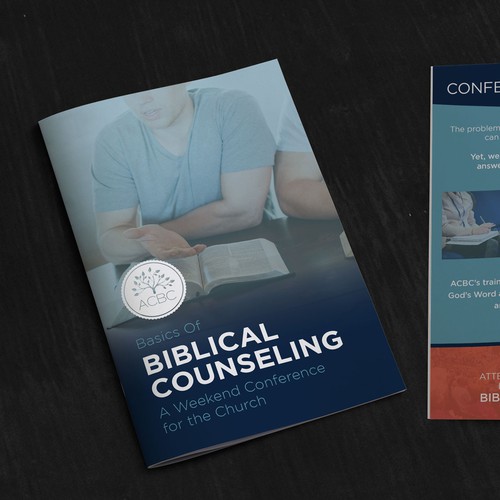 Bible design with the title 'Basics Of Biblical Counseling Bi Fold Brochure Design'