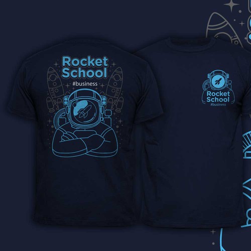Rocket design with the title 'Astronaut rocket school'