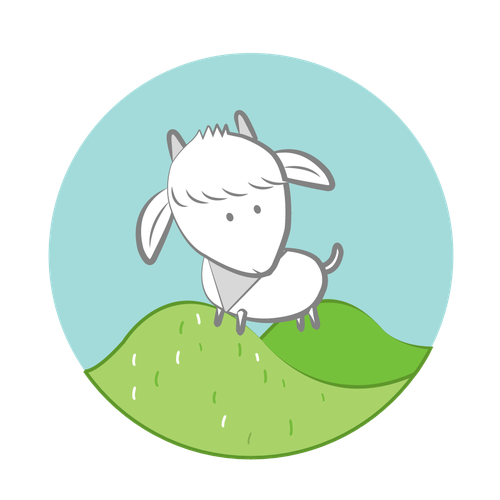Animal character artwork with the title '"Goat Valley" Illustrative Logo'