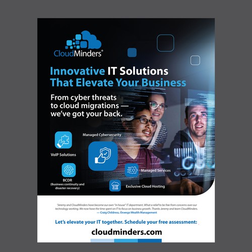 Magazine ad design with the title 'IT Solutions Magazine Ad'