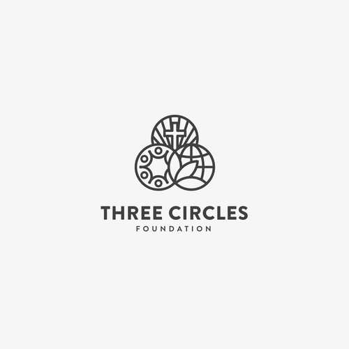 Foundation logo with the title 'Bold logo concept for "Three Circles Foundation"'