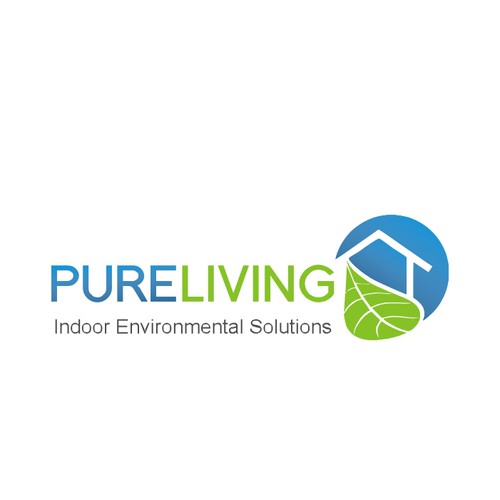 Green home logo with the title 'Pure Living'
