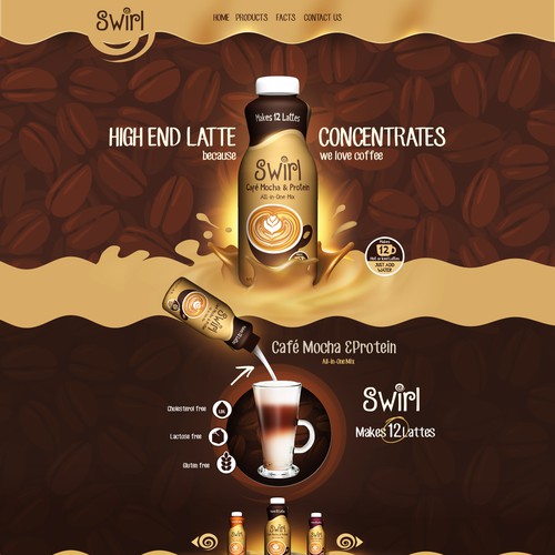 Creative website with the title 'Latte contrentrates'