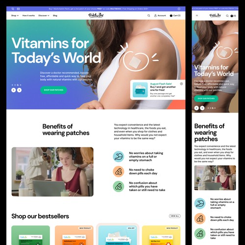 Patch design with the title 'A store that sells vitamin patches'