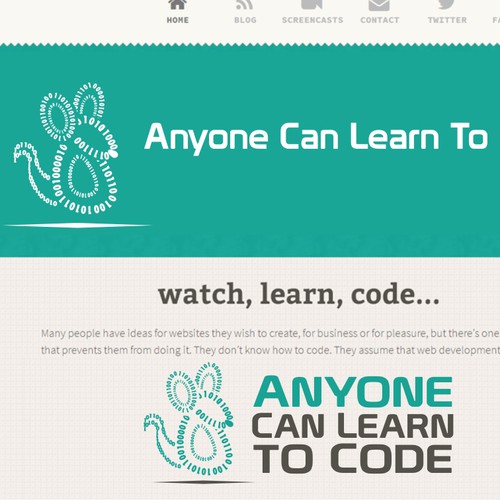 Mouse logo with the title 'Create the next logo for Anyone Can Learn To Code'