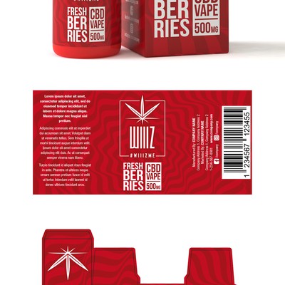 Label and box design for CBD Vape.