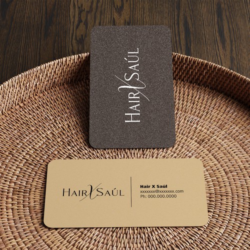 Hair salon design with the title 'Hair X Saúl'