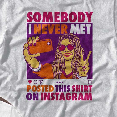 Photo design with the title 'Influenced Instagram T-shirt Design'