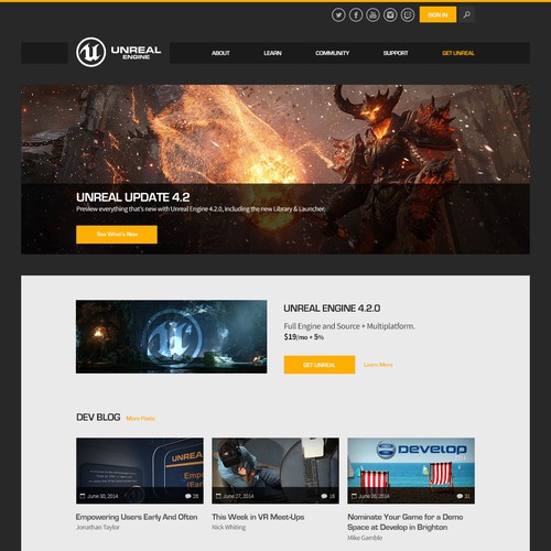 Border design with the title 'Unreal Engine 4 Landing Page Design'
