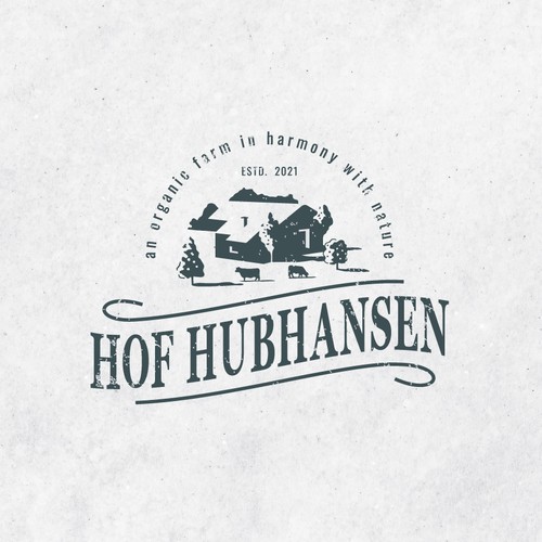 Organic food logo with the title 'Vintage logo concept for Hof Hubhansen'